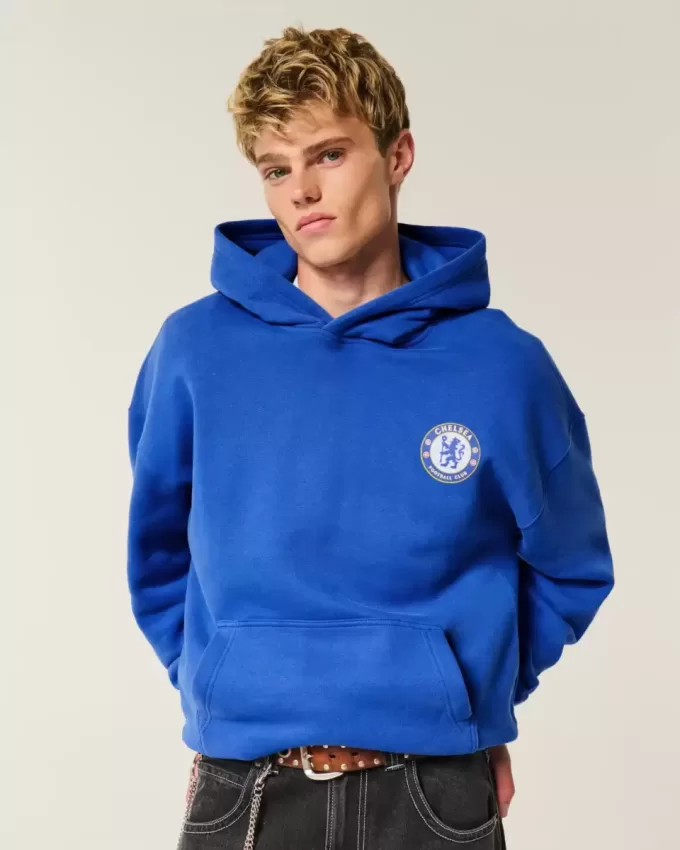 Sudadera con capucha gráfica del Chelsea FC de estilo cuadrado Sudadera con capucha gráfica del Chelsea FC de estilo cuadrado