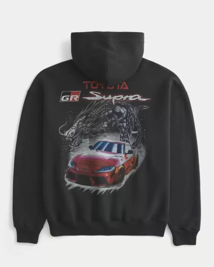Sudadera con capucha gráfica Toyota Supra cuadrada Sudadera con capucha gráfica Toyota Supra cuadrada