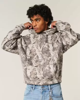 Sudadera con capucha holgada y camuflaje