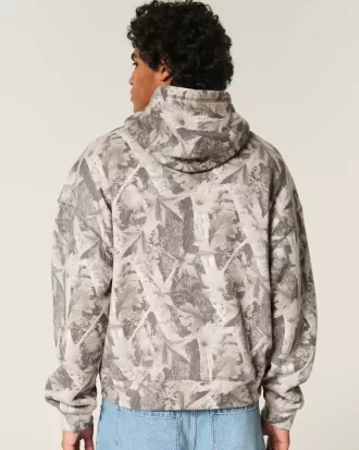 Sudadera con capucha holgada y camuflaje