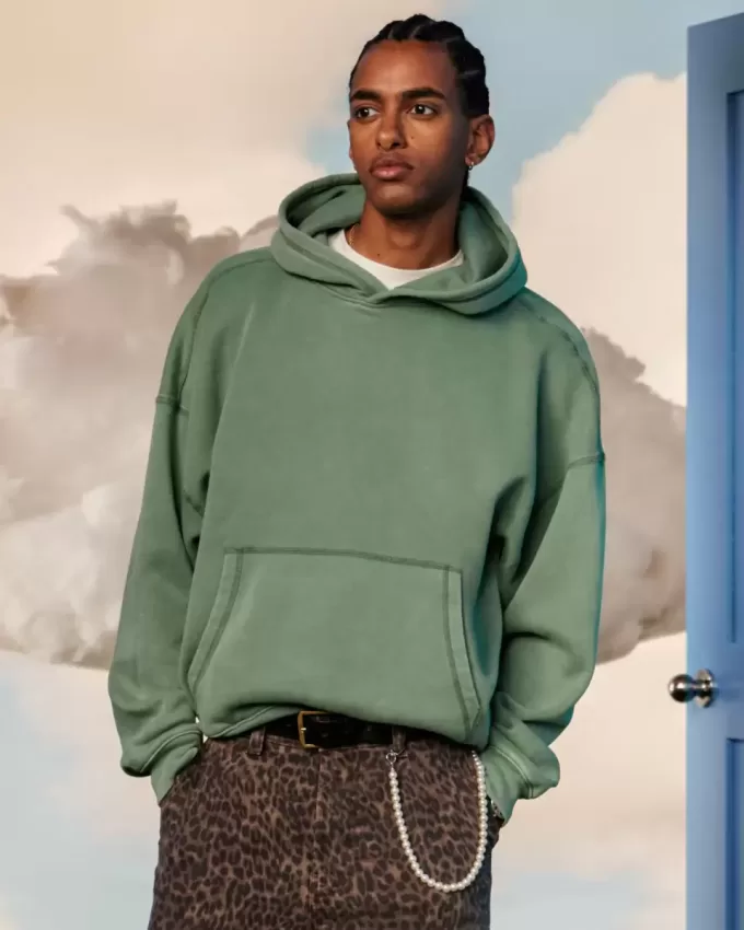 Sudadera con capucha holgada y cintura ajustada Sudadera con capucha holgada y cintura ajustada