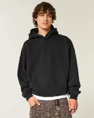Sudadera con capucha holgada y cintura ajustada