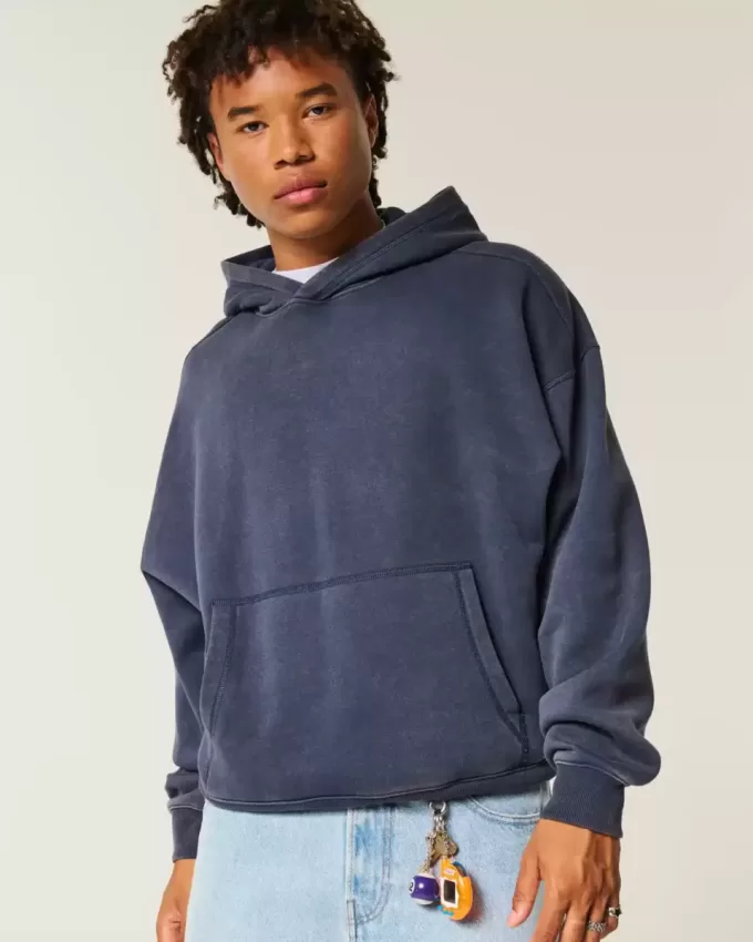 Sudadera con capucha holgada y cintura ajustada Sudadera con capucha holgada y cintura ajustada