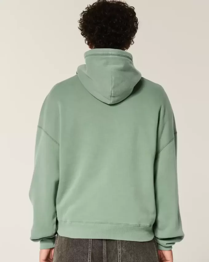 Sudadera con capucha holgada y cintura ajustada Sudadera con capucha holgada y cintura ajustada