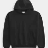Sudadera con capucha holgada y cintura ajustada Sudadera con capucha holgada y cintura ajustada