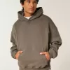 Sudadera con capucha holgada y cintura ajustada Sudadera con capucha holgada y cintura ajustada