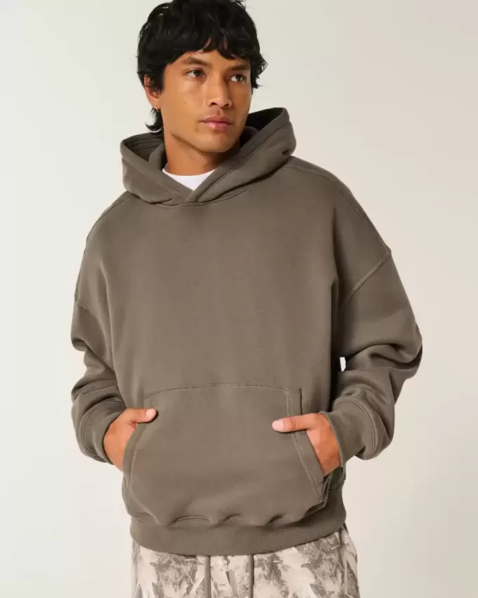 Sudadera con capucha holgada y cintura ajustada Sudadera con capucha holgada y cintura ajustada