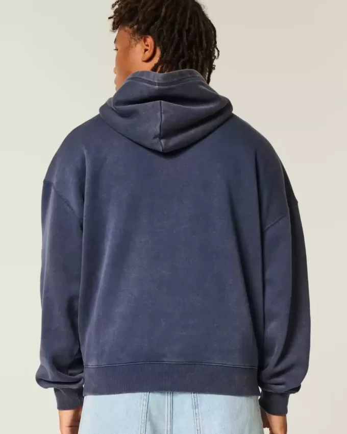Sudadera con capucha holgada y cintura ajustada Sudadera con capucha holgada y cintura ajustada