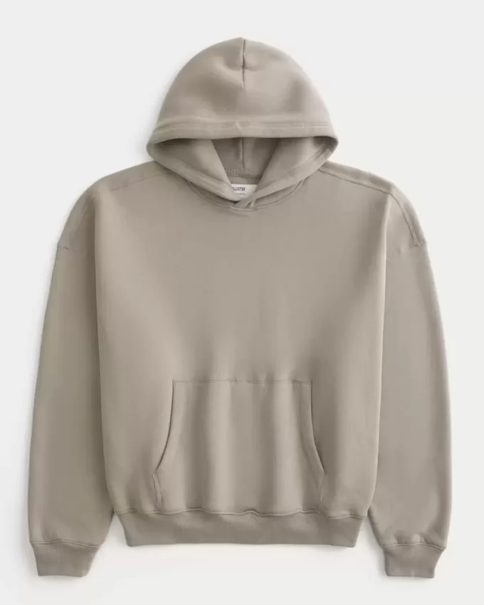 Sudadera con capucha holgada y cintura ajustada Sudadera con capucha holgada y cintura ajustada