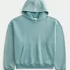Sudadera con capucha holgada y cintura ajustada Sudadera con capucha holgada y cintura ajustada
