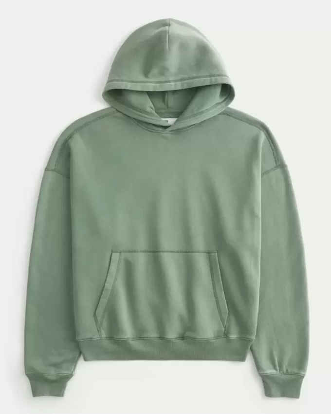 Sudadera con capucha holgada y cintura ajustada Sudadera con capucha holgada y cintura ajustada
