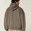Sudadera con capucha holgada y cintura ajustada Sudadera con capucha holgada y cintura ajustada
