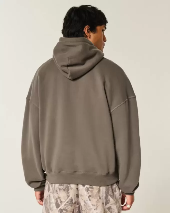 Sudadera con capucha holgada y cintura ajustada Sudadera con capucha holgada y cintura ajustada
