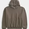 Sudadera con capucha holgada y cintura ajustada Sudadera con capucha holgada y cintura ajustada