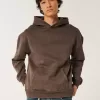 Sudadera con capucha lavada y cuadrada Sudadera con capucha lavada y cuadrada