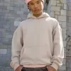 Sudadera con capucha lavada y cuadrada Sudadera con capucha lavada y cuadrada