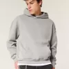 Sudadera con capucha lavada y cuadrada Sudadera con capucha lavada y cuadrada