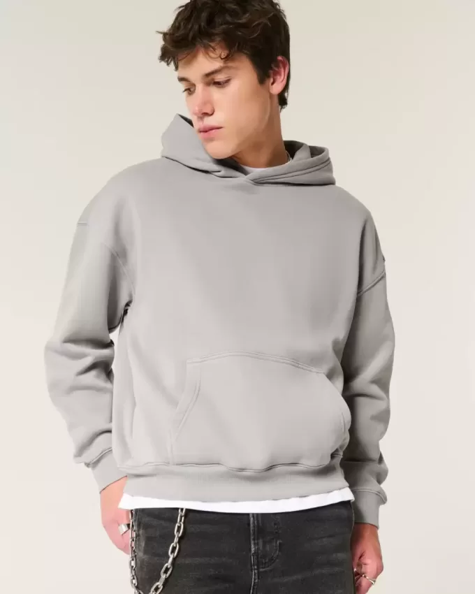 Sudadera con capucha lavada y cuadrada Sudadera con capucha lavada y cuadrada