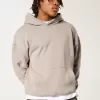 Sudadera con capucha lavada y cuadrada Sudadera con capucha lavada y cuadrada