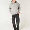 Sudadera con capucha lavada y cuadrada Sudadera con capucha lavada y cuadrada