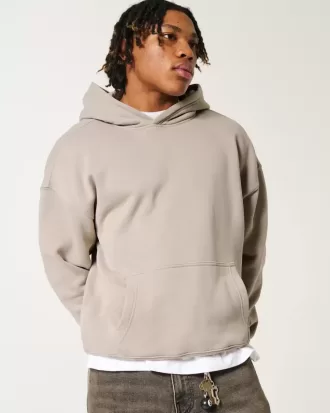 Sudadera con capucha lavada y cuadrada
