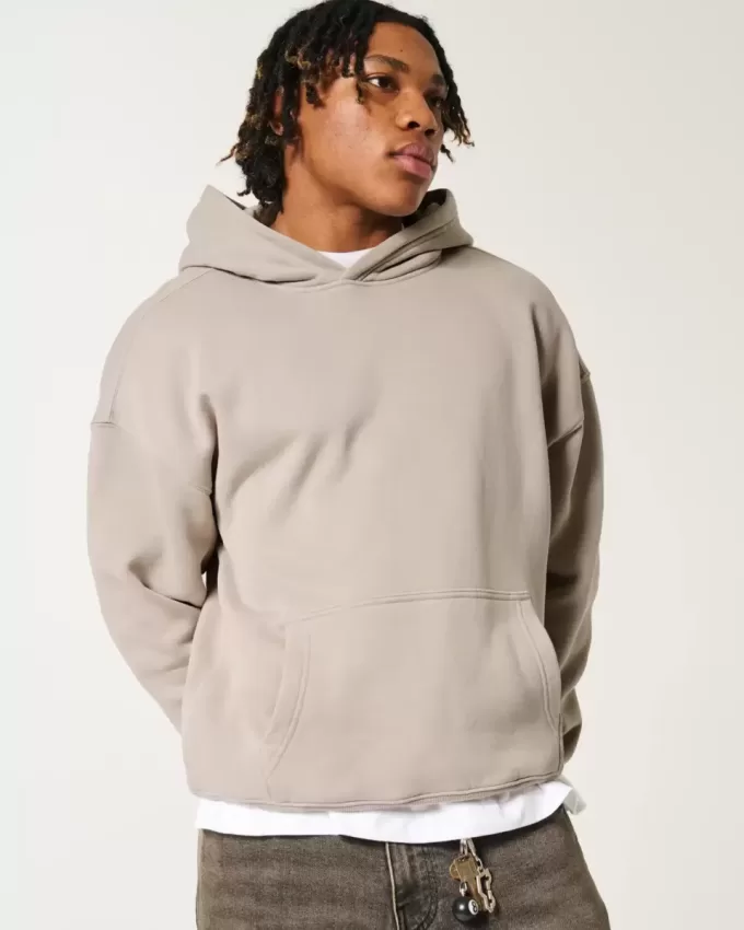 Sudadera con capucha lavada y cuadrada Sudadera con capucha lavada y cuadrada