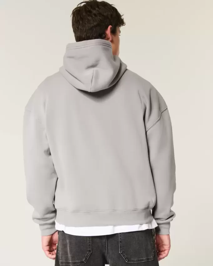 Sudadera con capucha lavada y cuadrada Sudadera con capucha lavada y cuadrada