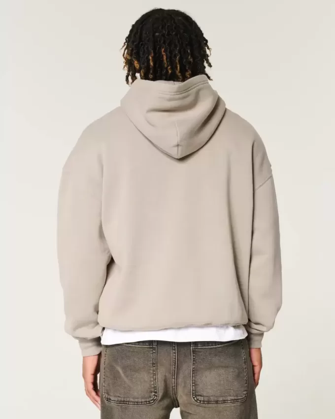 Sudadera con capucha lavada y cuadrada Sudadera con capucha lavada y cuadrada