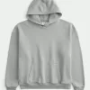 Sudadera con capucha lavada y cuadrada Sudadera con capucha lavada y cuadrada