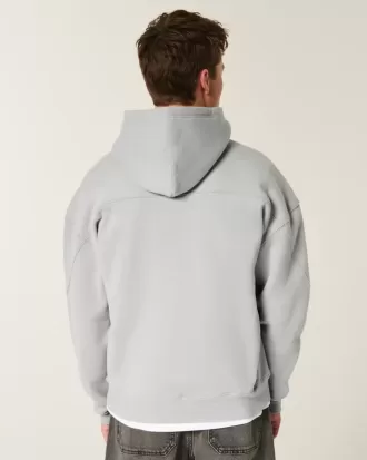 Sudadera con capucha y costuras cuadradas