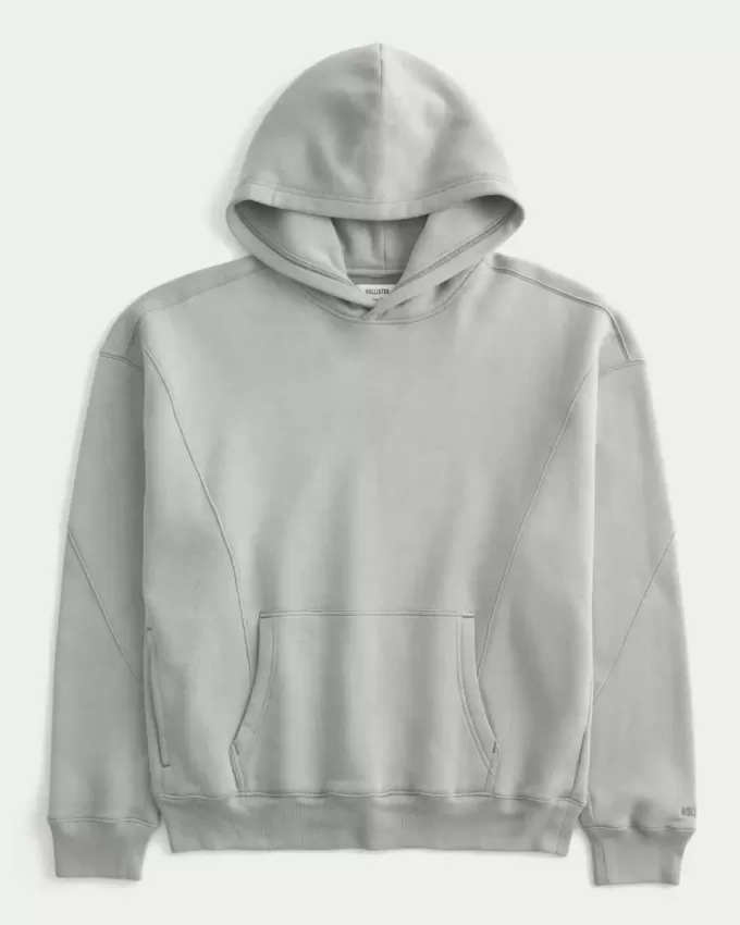 Sudadera con capucha y costuras cuadradas Sudadera con capucha y costuras cuadradas