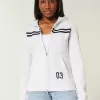Sudadera con capucha y cremallera a rayas finas Sudadera con capucha y cremallera a rayas finas
