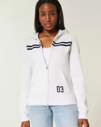 Sudadera con capucha y cremallera a rayas finas