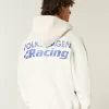 Sudadera con capucha y cremallera con gráfico de carreras de Volkswagen Sudadera con capucha y cremallera con gráfico de carreras de Volkswagen