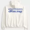 Sudadera con capucha y cremallera con gráfico de carreras de Volkswagen Sudadera con capucha y cremallera con gráfico de carreras de Volkswagen