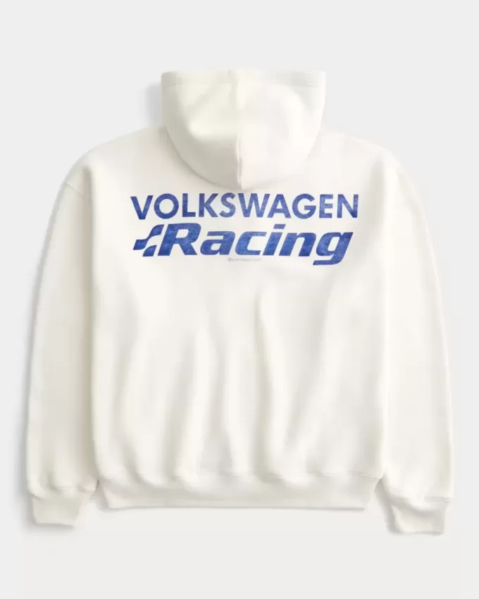 Sudadera con capucha y cremallera con gráfico de carreras de Volkswagen Sudadera con capucha y cremallera con gráfico de carreras de Volkswagen