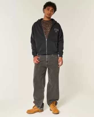 Sudadera con capucha y cremallera con gráfico de Hollywood