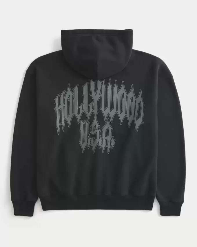 Sudadera con capucha y cremallera con gráfico de Hollywood Sudadera con capucha y cremallera con gráfico de Hollywood