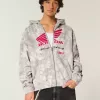 Sudadera con capucha y cremallera con gráfico de Honda Racing Sudadera con capucha y cremallera con gráfico de Honda Racing