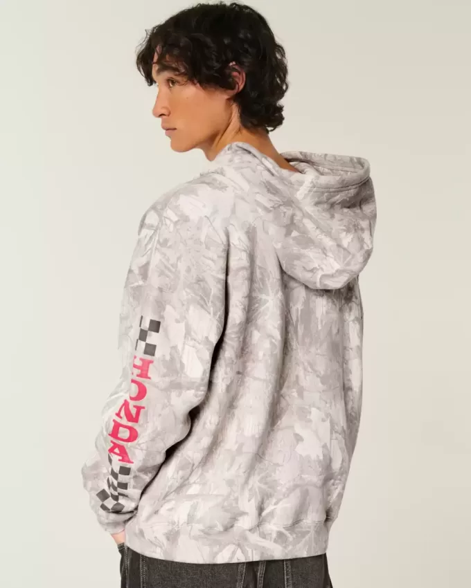 Sudadera con capucha y cremallera con gráfico de Honda Racing Sudadera con capucha y cremallera con gráfico de Honda Racing