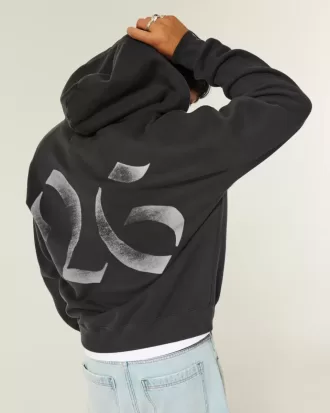 Sudadera con capucha y cremallera con gráfico de la clase 26