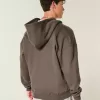 Sudadera con capucha y cremallera con gráfico de llamas cuadradas Sudadera con capucha y cremallera con gráfico de llamas cuadradas