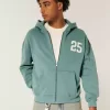Sudadera con capucha y cremallera con gráfico de números cuadrados Sudadera con capucha y cremallera con gráfico de números cuadrados
