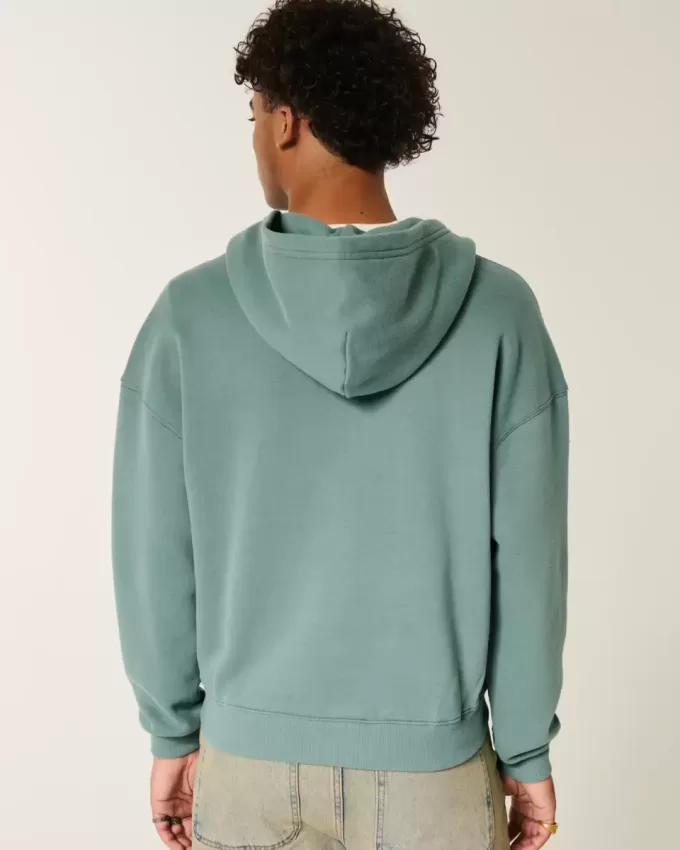 Sudadera con capucha y cremallera con gráfico de números cuadrados Sudadera con capucha y cremallera con gráfico de números cuadrados