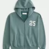 Sudadera con capucha y cremallera con gráfico de números cuadrados Sudadera con capucha y cremallera con gráfico de números cuadrados