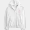 Sudadera con capucha y cremallera con gráfico de palmeras de gran tamaño Sudadera con capucha y cremallera con gráfico de palmeras de gran tamaño