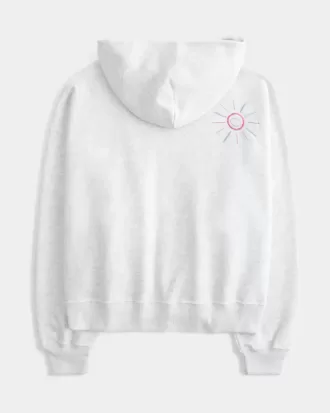 Sudadera con capucha y cremallera con gráfico de palmeras de gran tamaño