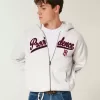 Sudadera con capucha y cremallera con gráfico de Providence, Rhode Island