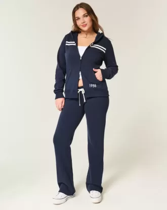 Sudadera con capucha y cremallera con gráfico de rayas finas de 1998