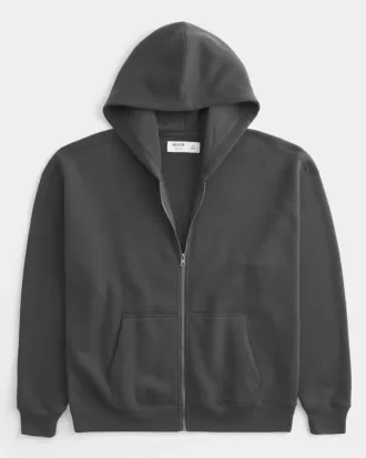 Sudadera con capucha y cremallera cuadrada